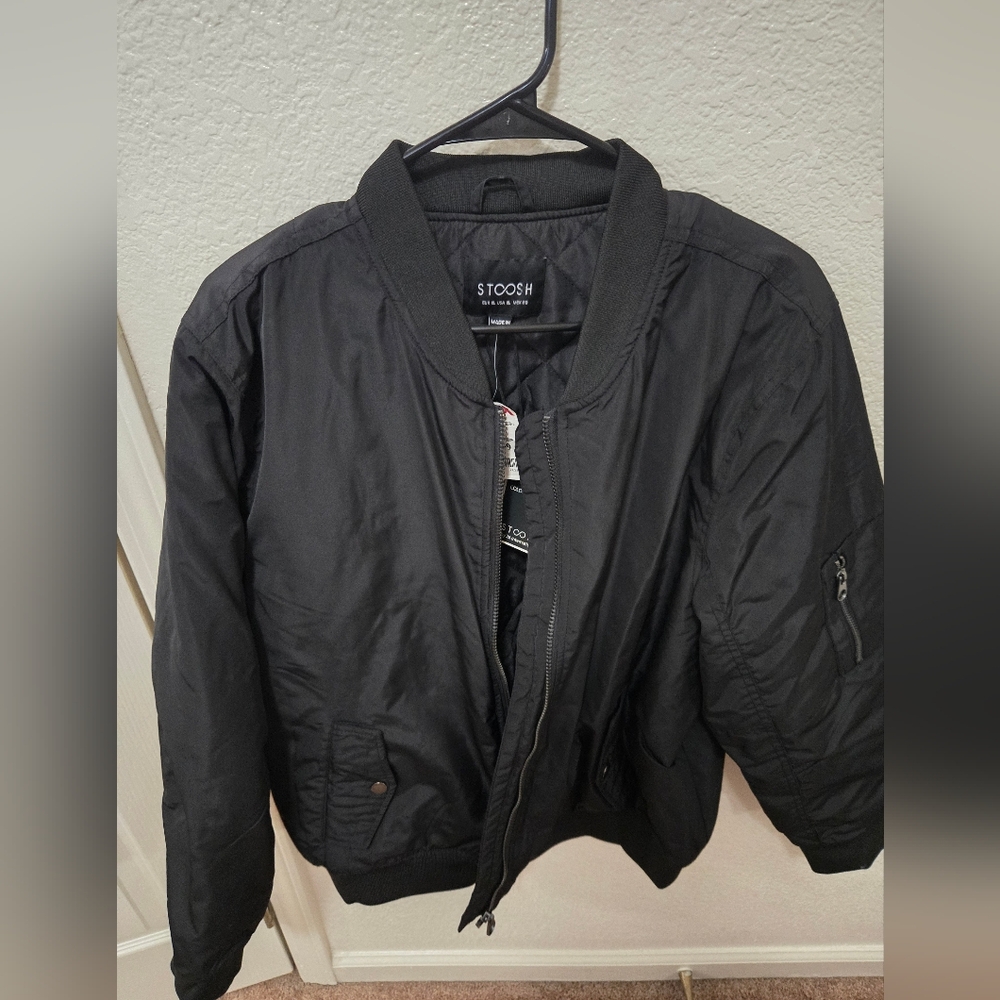 Stoosh Womens Classic Black Bomber Jacket